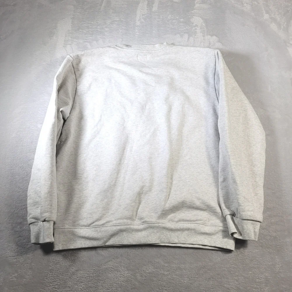 Roots Natural Kitchen Sweatshirt Mens L Grey Purple Embroidered Crewneck Fleece